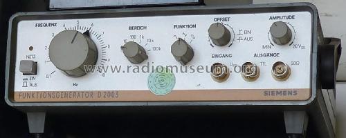 Function Generator D2003; Siemens & Halske, - (ID = 2022305) Equipment