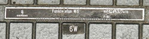 Funktelefon W6 Rel526Y327a1b; Siemens & Halske, - (ID = 2325350) Commercial TRX