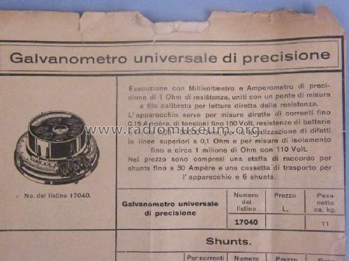 Präzisions-Galvanometer Galvanometro di precisione ; Siemens & Halske, - (ID = 1387701) Equipment