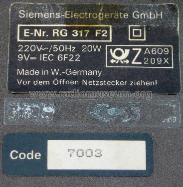 Heimradio RG317F2; Siemens & Halske, - (ID = 2421638) Radio