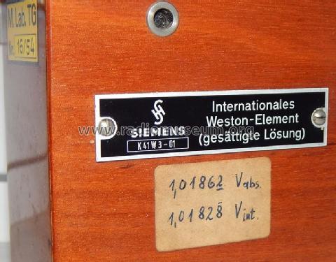 Internationales Weston-Element K41W3-01; Siemens & Halske, - (ID = 1852117) Equipment