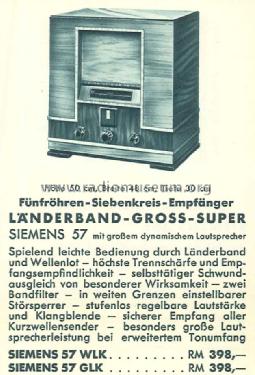 Länderband-Gross-Super 57GLK; Siemens & Halske, - (ID = 1335686) Radio