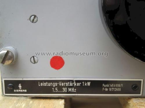 Leistungs-Verstärker 1kW 1,5...30 MHz Funk 145 V 616/1; Siemens & Halske, - (ID = 1482417) RF-Ampl.