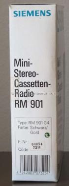 MW/FM Stereo Cassette RM-901; Siemens & Halske, - (ID = 2021905) Radio