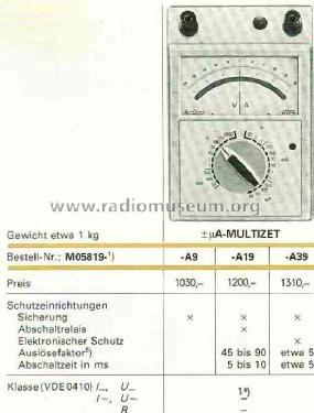 Multizet µA ± M819-A9; Siemens & Halske, - (ID = 942571) Equipment