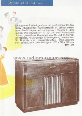 Musiktruhe 54 838W; Siemens & Halske, - (ID = 1670206) Radio