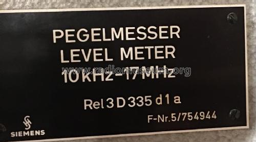 Pegelmesser - Level-Meter Rel 3D335 d1a bis g1a; Siemens & Halske, - (ID = 2624816) Equipment