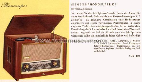 Phonosuper K7; Siemens & Halske, - (ID = 2324713) Radio