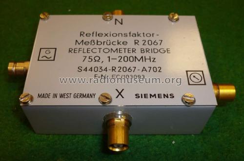 Reflexionsfaktor-Meßeinrichtung - Reflectometer Equipment 1 MHz to 200 MHz R2073 - S44034-R2073-A702; Siemens & Halske, - (ID = 1855180) Equipment