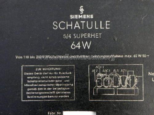 Schatulle 5/4 Superhet 64W; Siemens & Halske, - (ID = 2430705) Radio