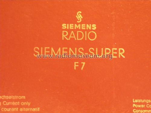 Siemens-Super F7; Siemens & Halske, - (ID = 2206371) Radio