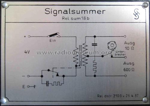 Signalsummer Rel Sum 18b; Siemens & Halske, - (ID = 1828019) Equipment