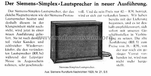 Simplex Rfl.5a; Siemens & Halske, - (ID = 2344995) Lautspr.-K