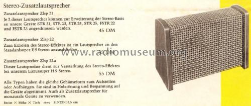 Stereo-Zusatzlautsprecher ZLsp21; Siemens & Halske, - (ID = 1936374) Speaker-P