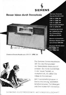 Stereo-Musiktruhe STR19; Siemens & Halske, - (ID = 1071150) Radio