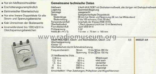 V-Aeff-Multizet M527-A4; Siemens & Halske, - (ID = 938189) Equipment