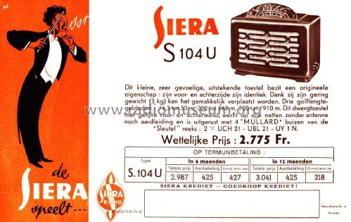 S104U -02 -04 -05 -10 -26 -40 -41 -42 -49; Siera; Belgien (ID = 1912044) Radio