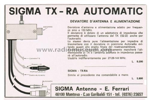 Deviatore d'Antenna e Alimentazione TX-RA Automatic; Sigma Antenne; (ID = 2816680) Misc