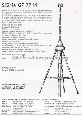 Ground Plane GP 77 M; Sigma Antenne; (ID = 3058085) Antenna