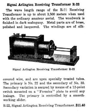 Arlington Receiving Transformer R-22; Signal Electric Mfg. (ID = 980904) mod-pre26