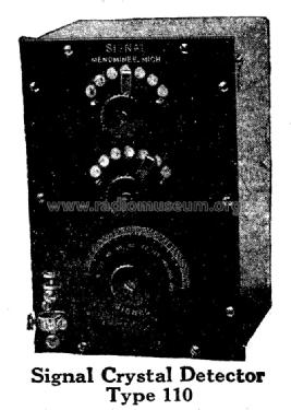 Crystal Receiver Type 110; Signal Electric Mfg. (ID = 982597) Crystal