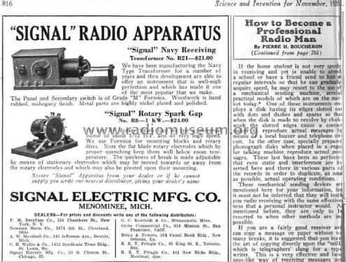 Rotary Spark Gap No. R8 1 KW.; Signal Electric Mfg. (ID = 2942133) Amateur-D