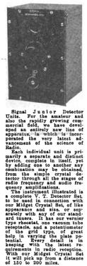 Signal Junior Detector V.T. Detector Set; Signal Electric Mfg. (ID = 2617860) mod-pre26