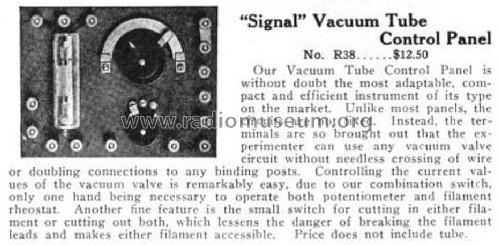 Vacuum Tube Control Panel No. R38; Signal Electric Mfg. (ID = 1385025) mod-pre26