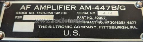 AF Amplifier AM-447B/G; Siltronic Company; (ID = 2481736) Militar