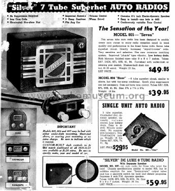 807 De Luxe ; Silver Mfg. Co.; (ID = 1354309) Car Radio