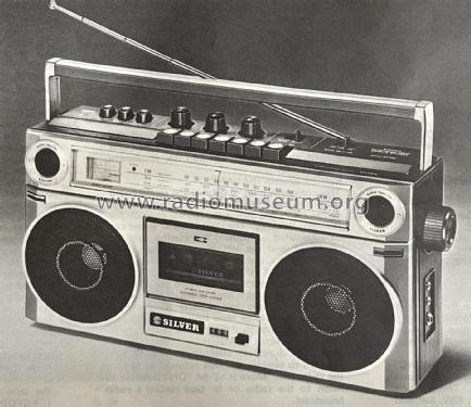 Portable 3-Band Stereo Radio/Cassette Radio Silver Brand - Shin 