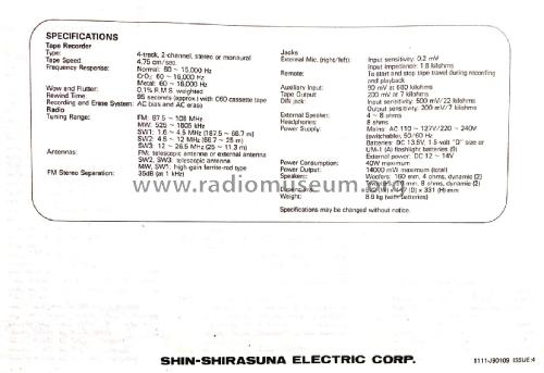 Stereo Radio Cassette Corder ST-858; Silver Brand - Shin- (ID = 2432393) Radio