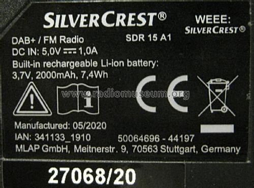 Silvercrest Radio / DAB+/FM/Bluetooth Radiomuseum Radio SDR Silver SilverCrest |