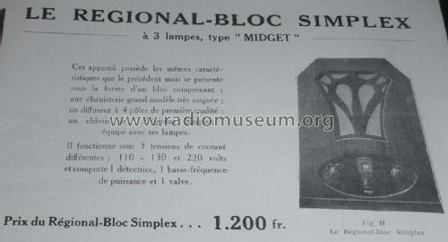 Régional-Bloc Simplex Midget; Simplex, Le Matériel (ID = 1758344) Radio