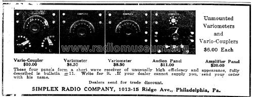 Panels ; Simplex Radio Co.; (ID = 980509) Radio