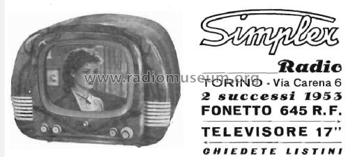 Televisore 17 Pollici; Simplex Radio; (ID = 3000608) Television