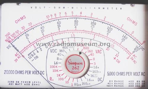 Volt-Ohm-Milliammeter 262 Series 2 ; Simpson Electric Co. (ID = 325565) Equipment