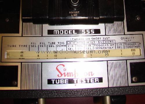 Tube Tester 555; Simpson Electric Co. (ID = 1809228) Equipment