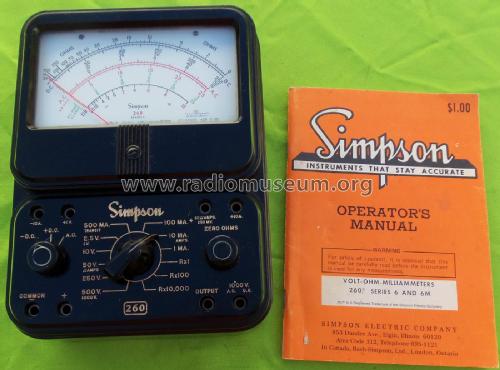 Volt-Ohm-Milliammeter 260 Series 6; Simpson Electric Co. (ID = 2553675) Ausrüstung