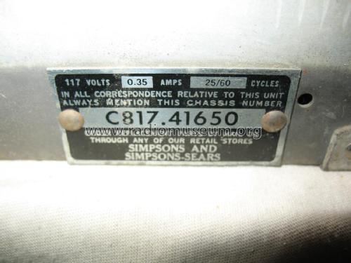 Silvertone 4165 Ch= C817.41650; Simpsons Sears Ltd.; (ID = 1978014) Radio