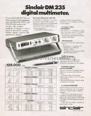 Digital Multimeter DM235; Sinclair Radionics (ID = 2847416) Equipment