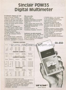 Digital Multimeter PDM35; Sinclair Radionics (ID = 2847070) Equipment