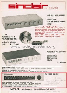 System 2000 FM Tuner ; Sinclair Radionics (ID = 2795601) Radio