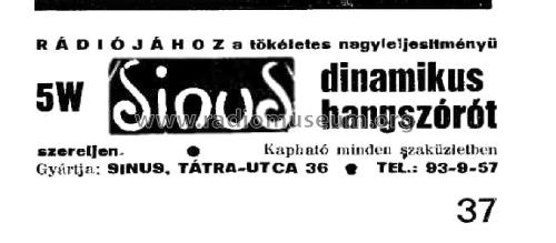 Hangszóró - Speaker ; Sinus; Budapest (ID = 2235654) Speaker-P