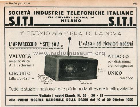 40A; SITI Società (ID = 2559653) Radio