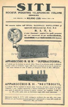 Superautodina R12M; SITI Società (ID = 3052112) Radio