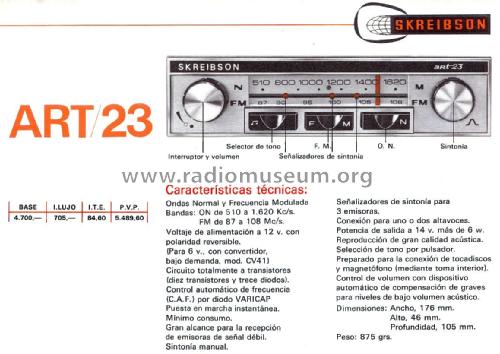 ART 23; Skreibson; Barcelona (ID = 2104577) Car Radio