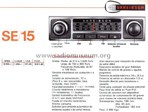 SE-15; Skreibson; Barcelona (ID = 2104581) Car Radio