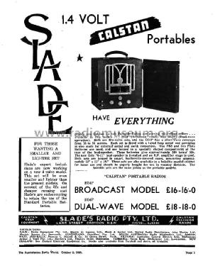 Calstan D54P; Slade Radio Pty. Ltd (ID = 2218276) Radio