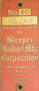 Sleeper Scout Type 60; Sleeper Radio Corp.; (ID = 1354563) Radio